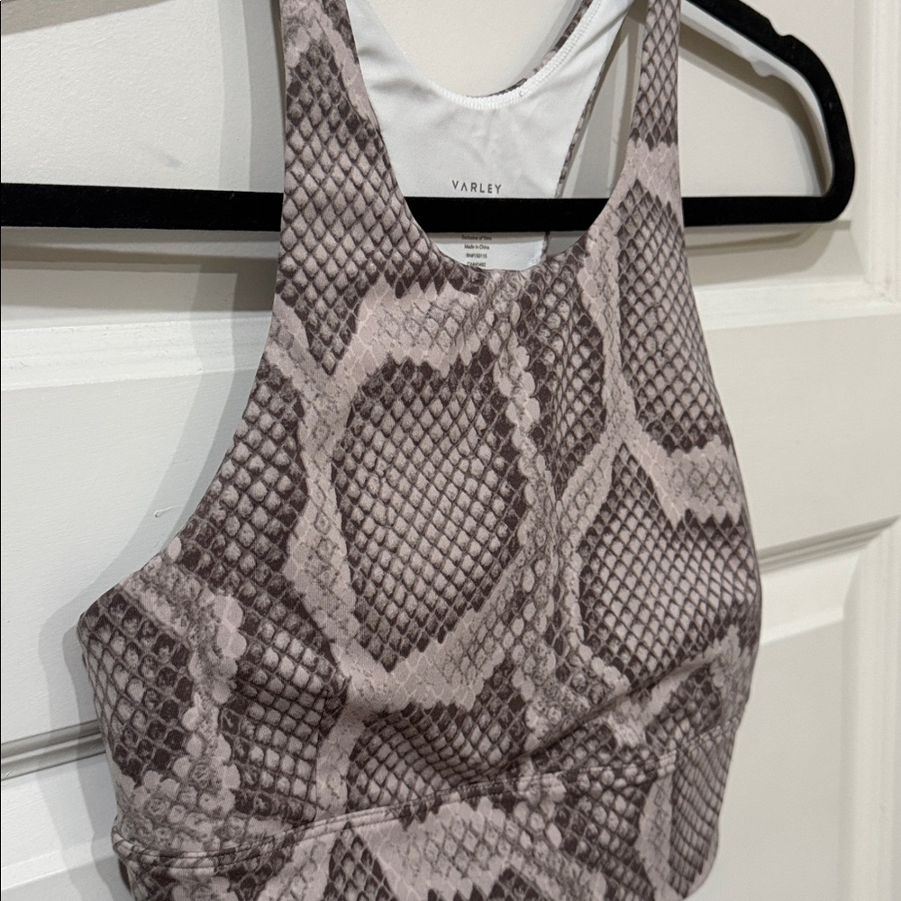 Varley Let’s Move Harris Bra - Alabaster Python - Picture 4 of 7